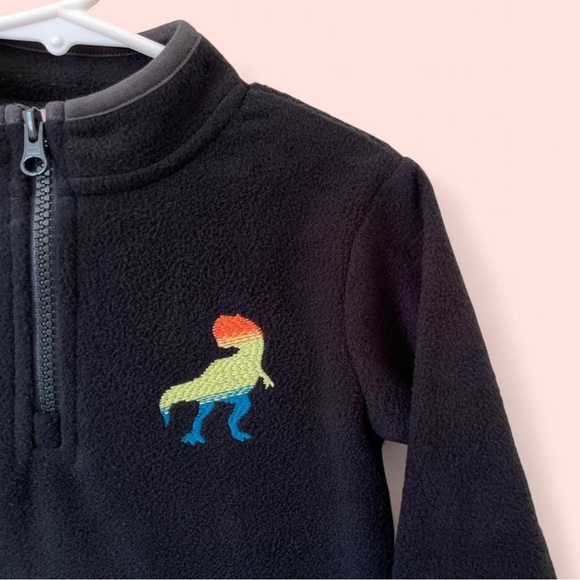 18 Month Cat & Jack 3/4 Zip Up Cozy & Soft Pullover Dinosaur Fleece - Picture 7 of 8